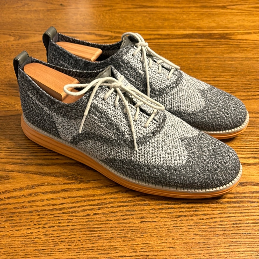 Cole Haan Gran OS Dress Shoes Grey and Orange Wintips